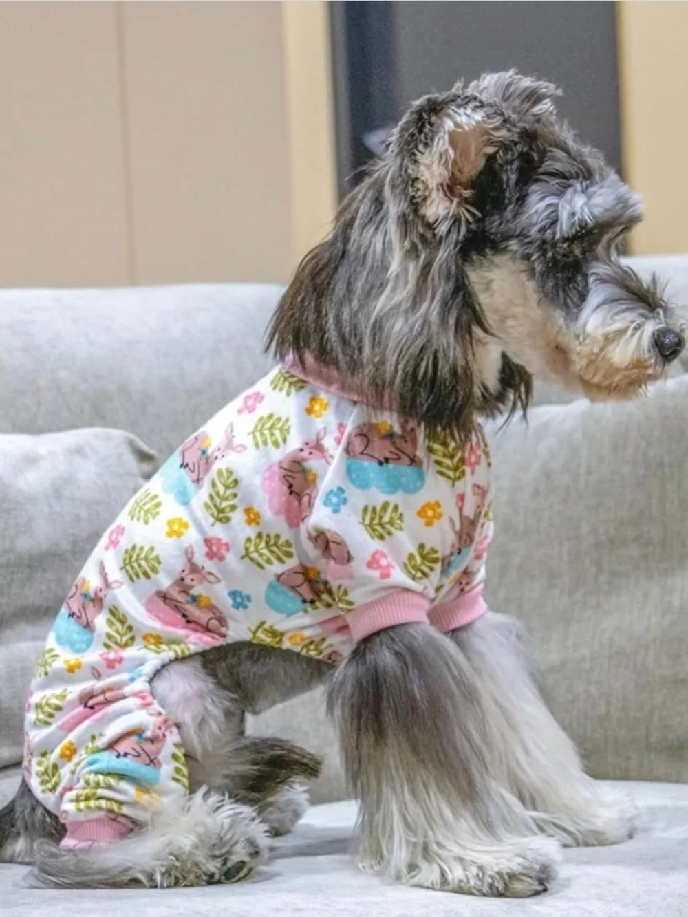 CuteBone Small Dog Pajamas Deer Print Puppy Onesie Soft Pet Jumpsuit NWOT